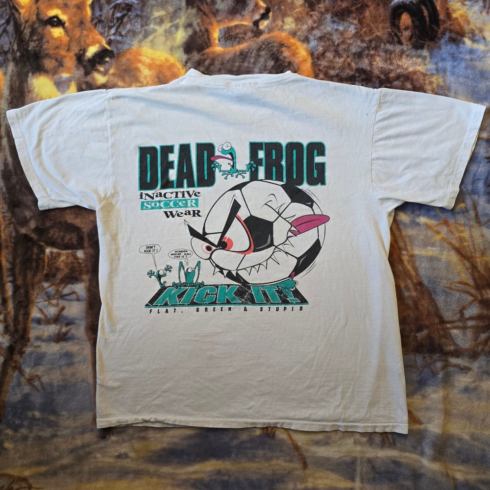 Vintage Dead Frog Inactive Soccer RARE Parody Single Stitch Tee sz Large